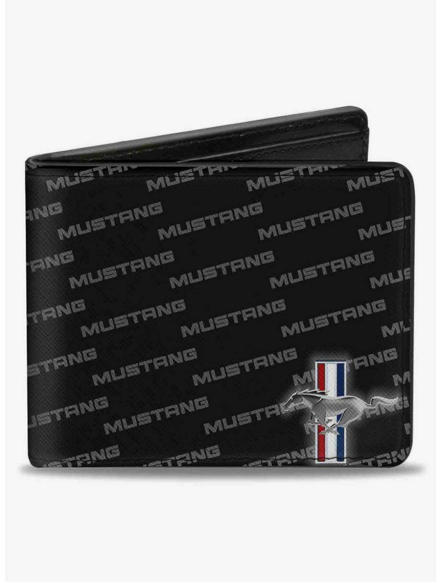 Wallets * | Boxlunch Ford Mustang Bars Corner Text Bifold Wallet