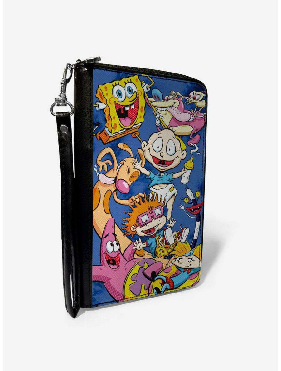 Wallets * | Boxlunch Nickelodeon 90S Character Mash Up Zip Around Wallet