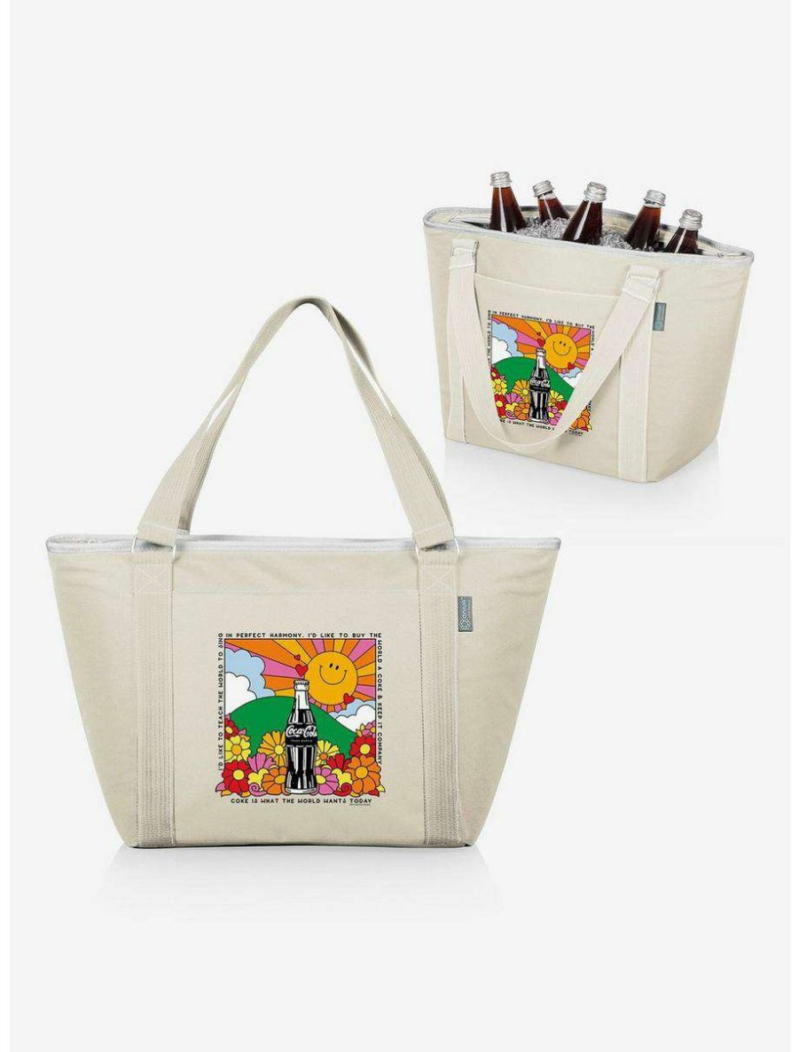 Lunchboxes * | Boxlunch Coke Unity Topanga Cooler Sun Tote Bag Sand