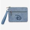 Wallets * | Boxlunch Disney Signature D Arch Stitch Double Pocket Wristlet