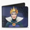 Wallets * | Boxlunch Disney Snow Evil Queen Old Witch Poses Bifold Wallet