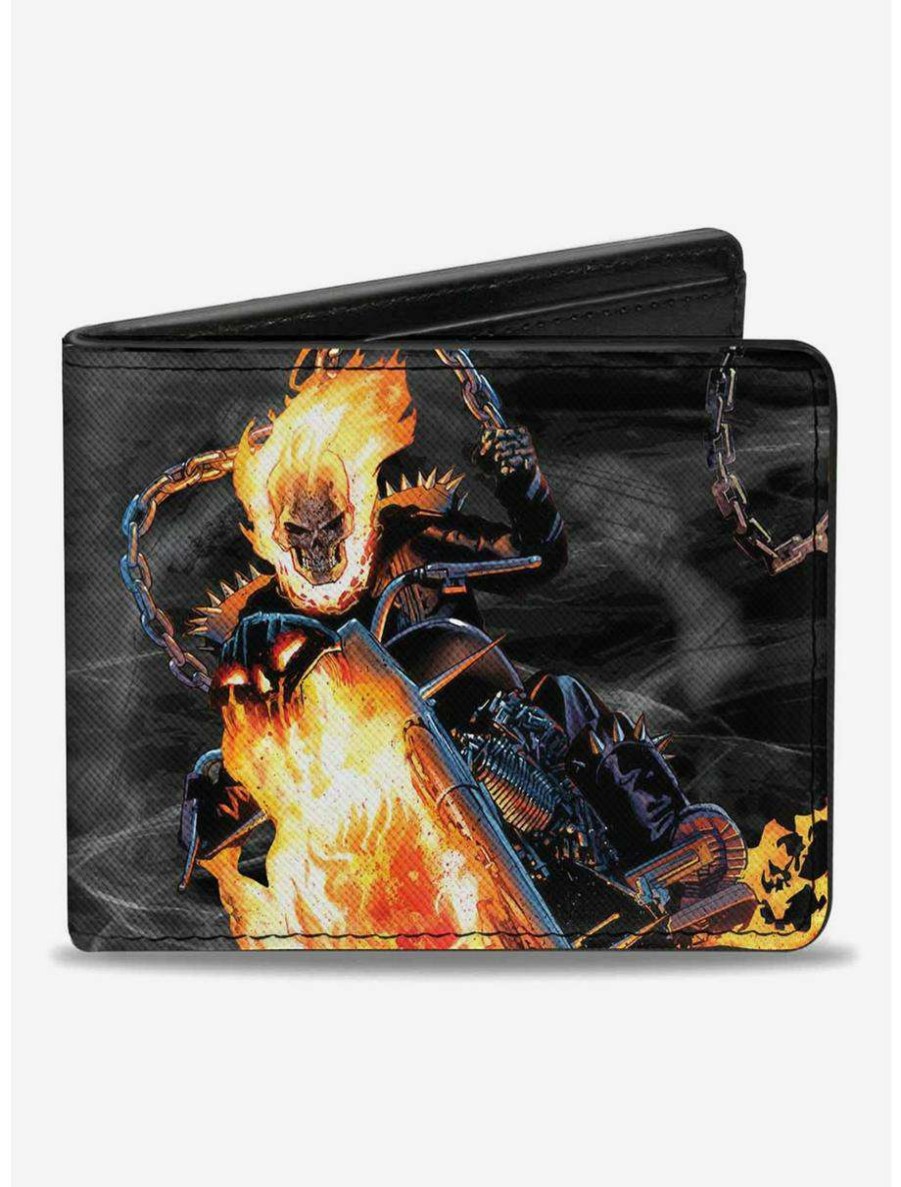 Wallets * | Boxlunch Marvel Ghost Rider Riding Bifold Wallet