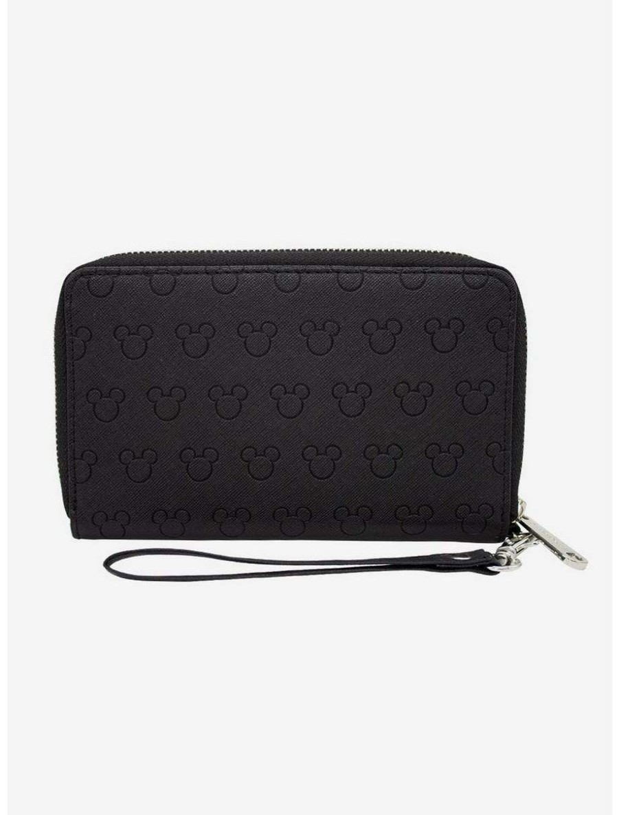 Wallets * | Boxlunch Disney Mickey Mouse Ears Icon Embossed Zip Wallet