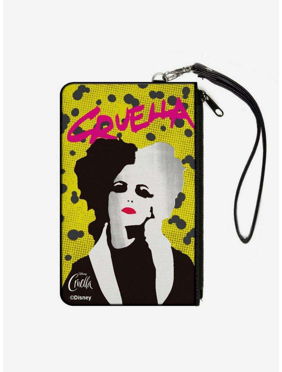 Wallets * | Boxlunch Disney Cruella De Vil Cruell World Halftone Canvas Clutch Wallet