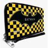 Wallets * | Boxlunch Dc Comics Batman Bat Logo Close Up Checker Zip Around Wallet